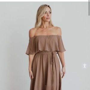 Baltic born off-the-shoulder dress-mocha size 2XL